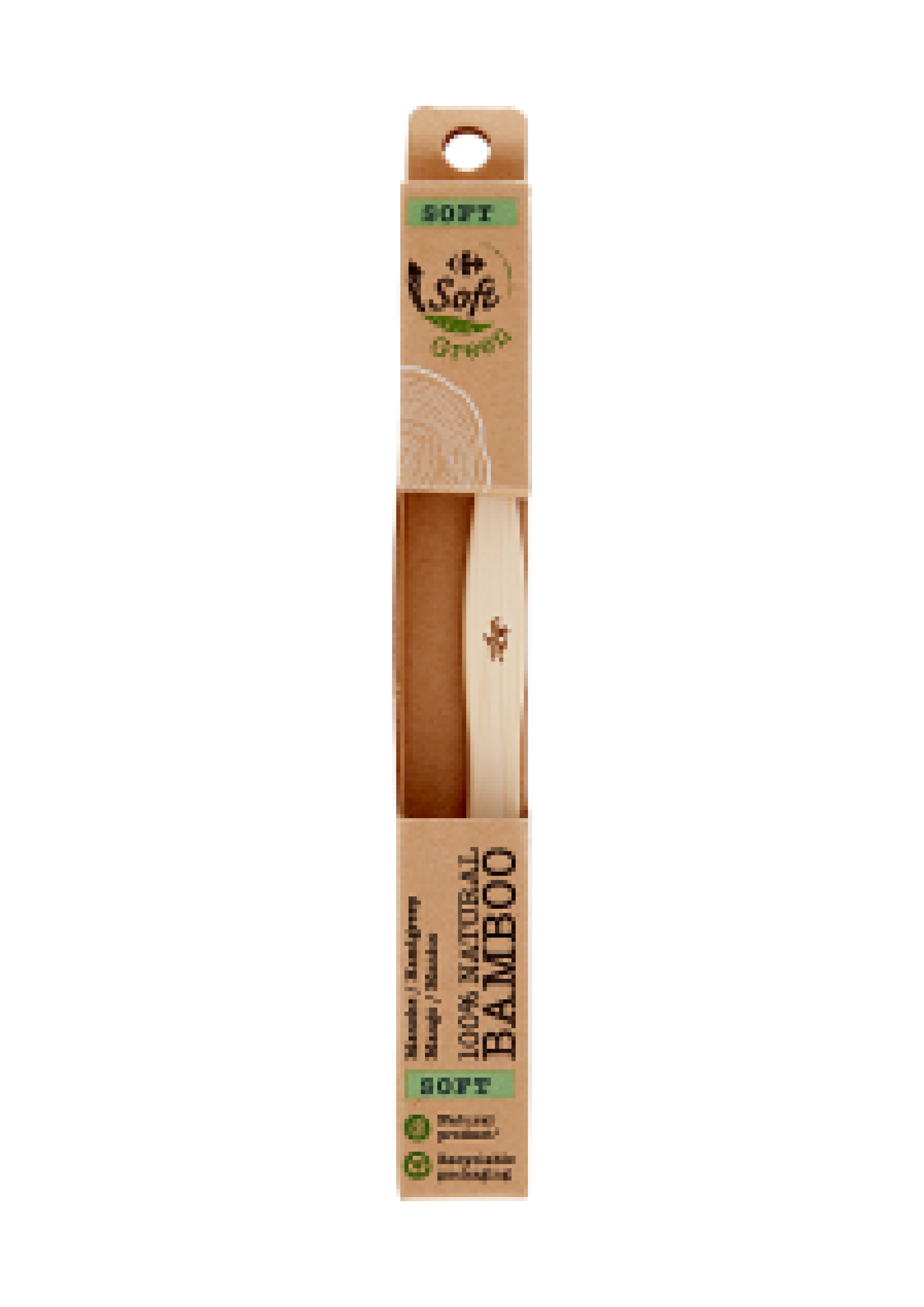Spazzolino da denti Morbido Carrefour Soft Green Manico 100% Natural Bamboo
