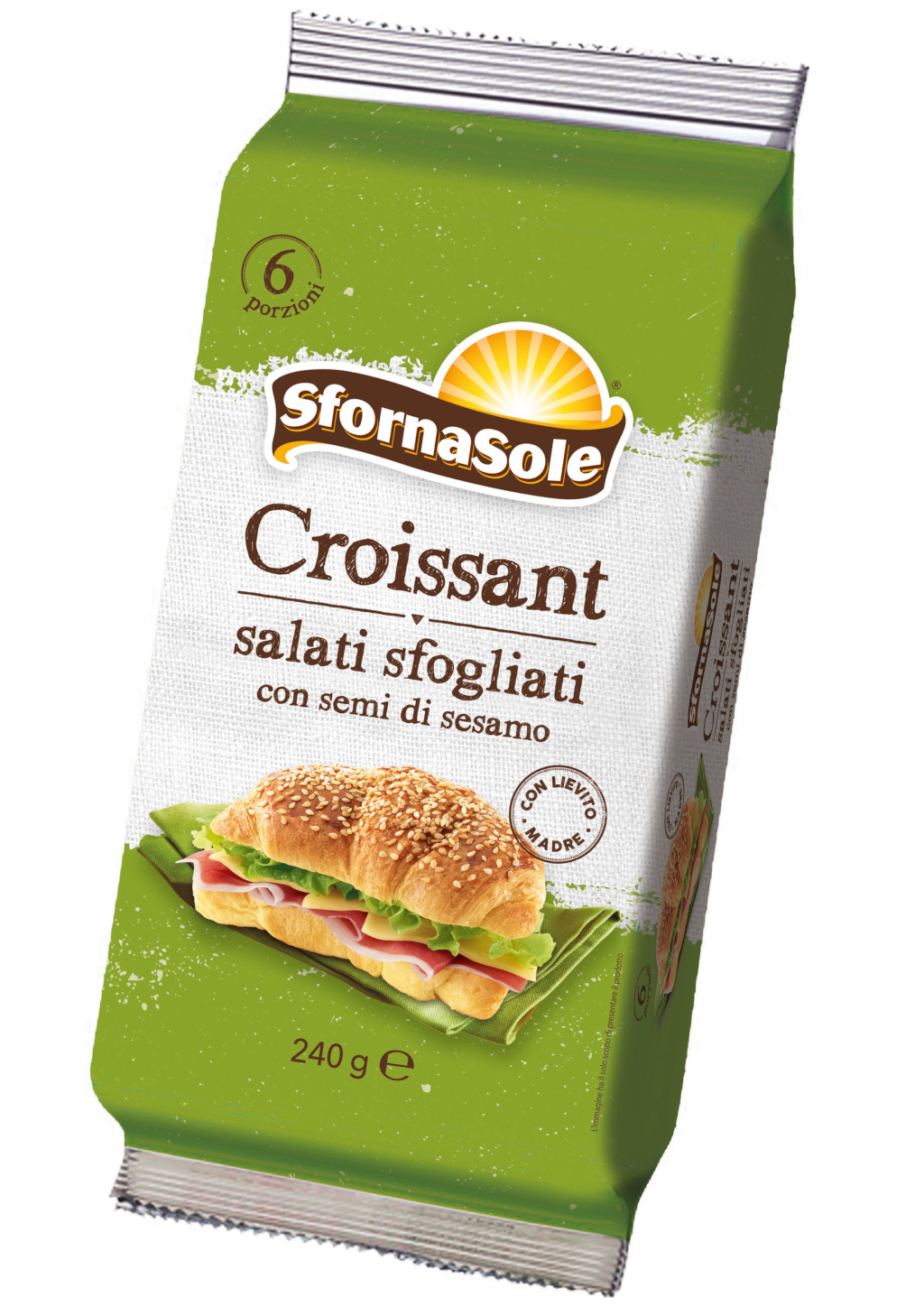 SFORNASOLE - Croissant salati sfogliati con semi di sesamo 240 g