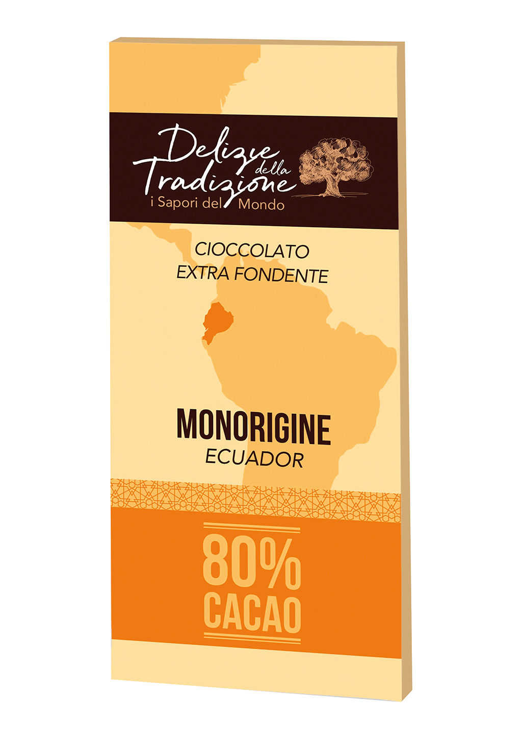 DELIZIE DELLA TRADIZIONE I SAPORI DAL MONDO Tavoletta di Cioccolato Extrafondente 80% Monorigine Ecuador 100 g